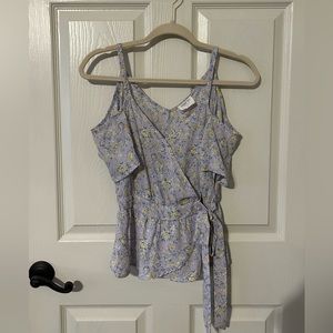 Cold Shoulder Peplum Tank Blouse